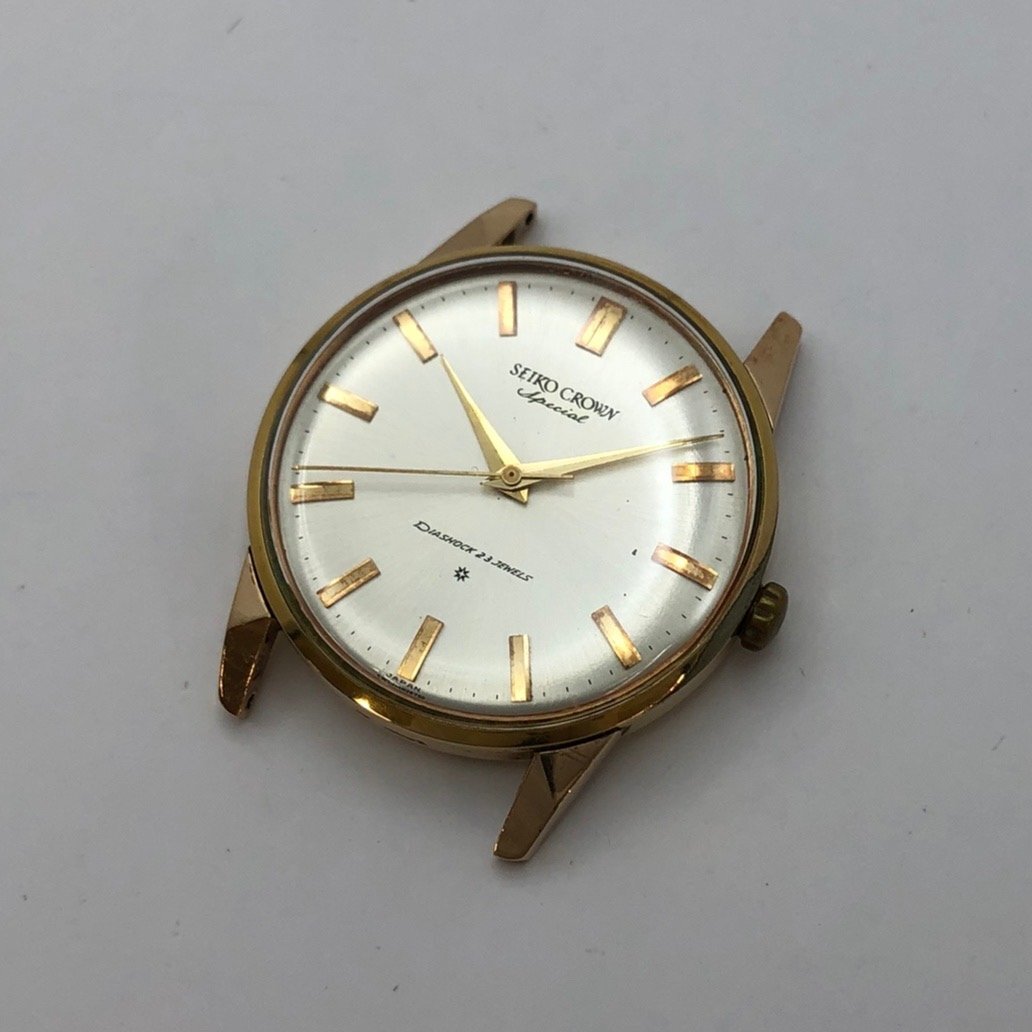 1円～/SEIKO/セイコー/CROWN/クラウン/SPECIAL/スペシャル/23石/J14100/3針/シルバー文字盤/手巻き/メンズ腕時計/稼動品/ジャンク/S019