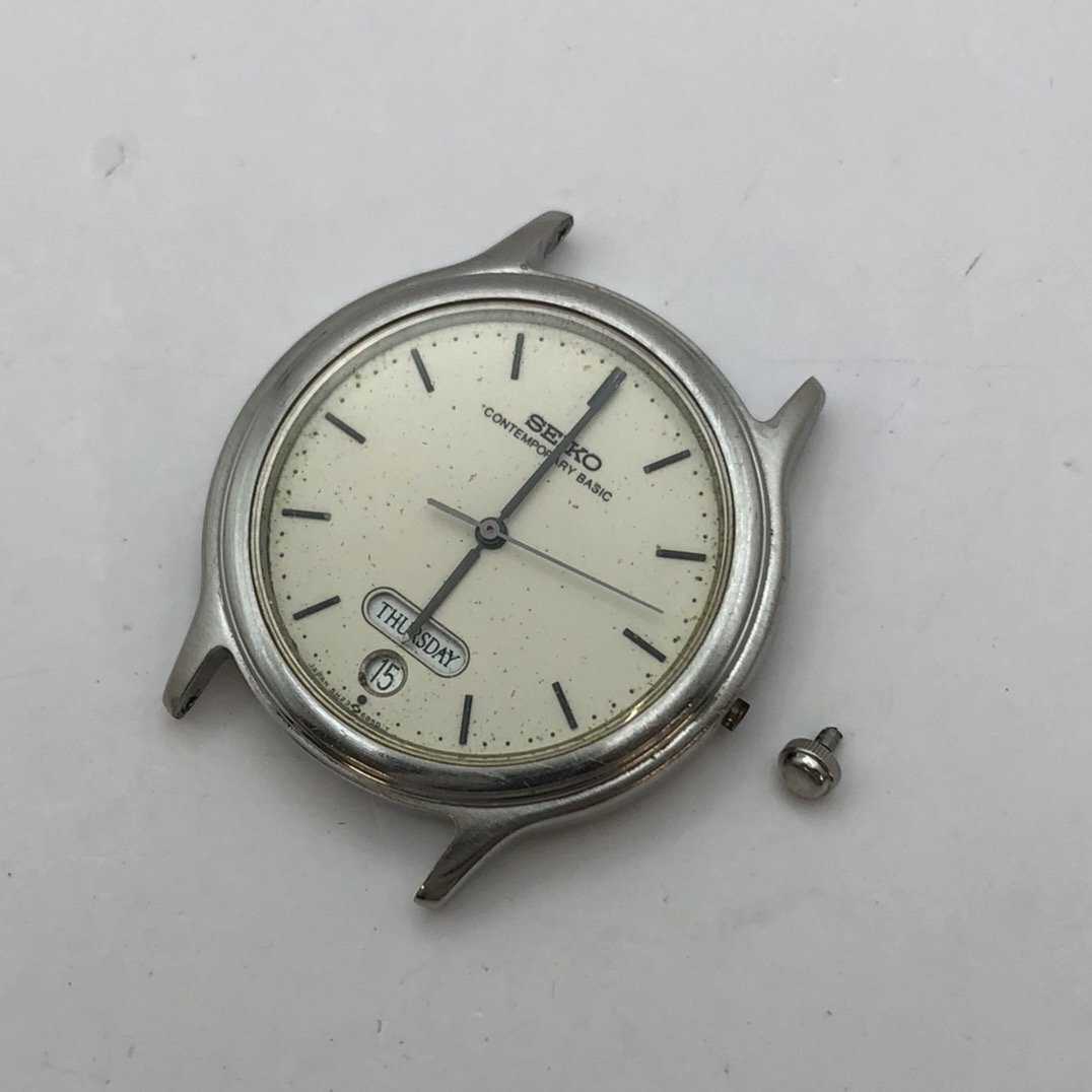 1円～/SEIKO/セイコー/CONTEMPORARY/コンテンポラリー/5Ｈ23-6B90/3針/デイデイト/クォーツ/メンズ腕時計/難あり/ジャンク/S139