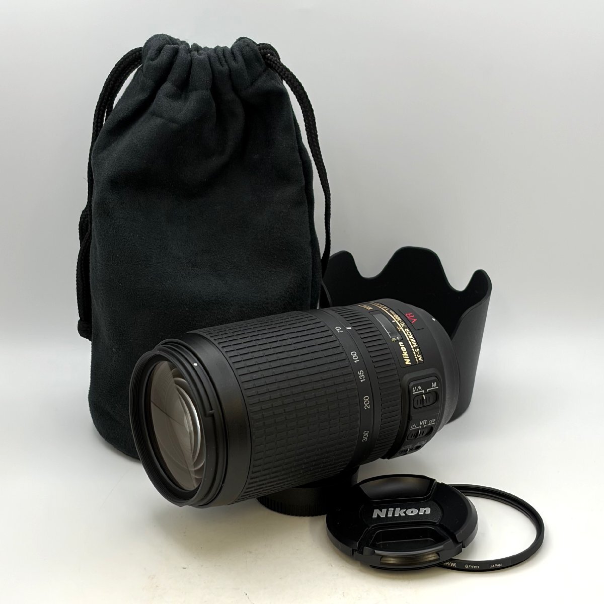 1円～/Nikon/ニコン/ED/AF-S/NIKKOR/70-300mm/F4.5-5.6/G/VR/レンズ/ケース付/一眼カメラ用/AF/オートフォーカス/動作確認済/ジャンク/N006