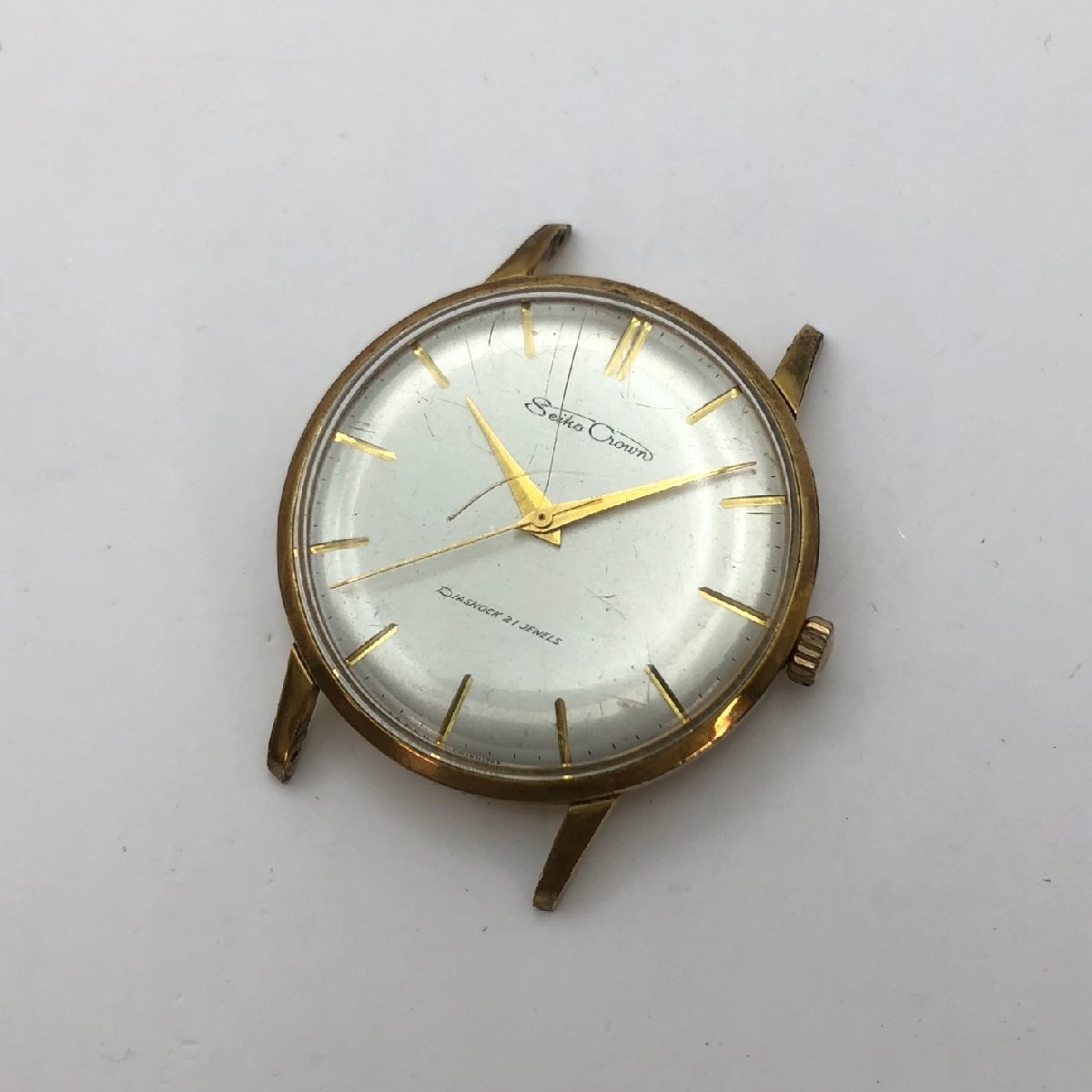 1円～/SEIKO/セイコー/CROWN/クラウン/21石/15002/3針/シルバー文字盤/ラウンド/手巻き/メンズ腕時計/稼動品/ジャンク/S012