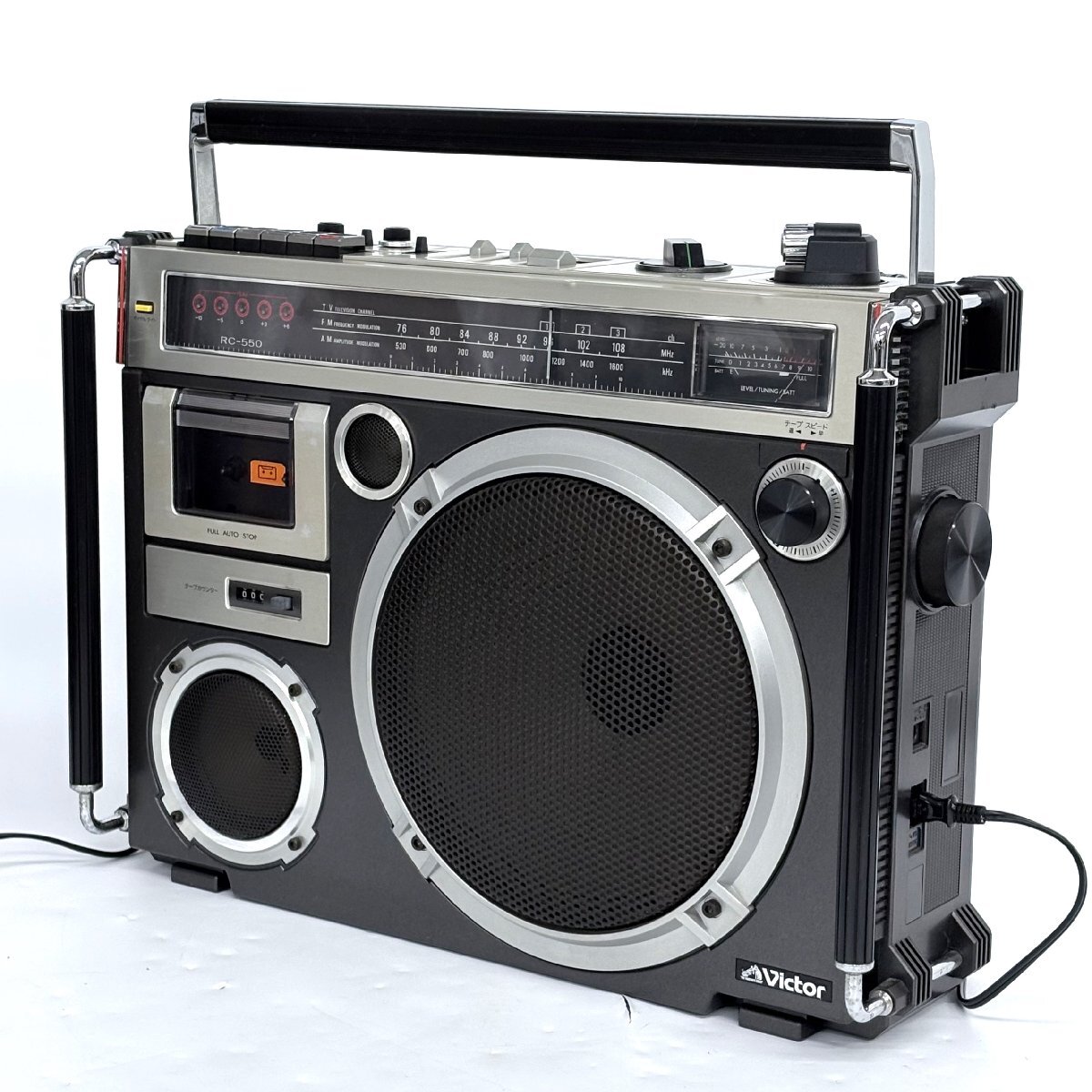 1円～/Victor/ビクター/RC-550/ラジオカセットレコーダー/モノラルラジカセ/FM/AM/昭和レトロ/通電確認済/難あり/ジャンク/X008