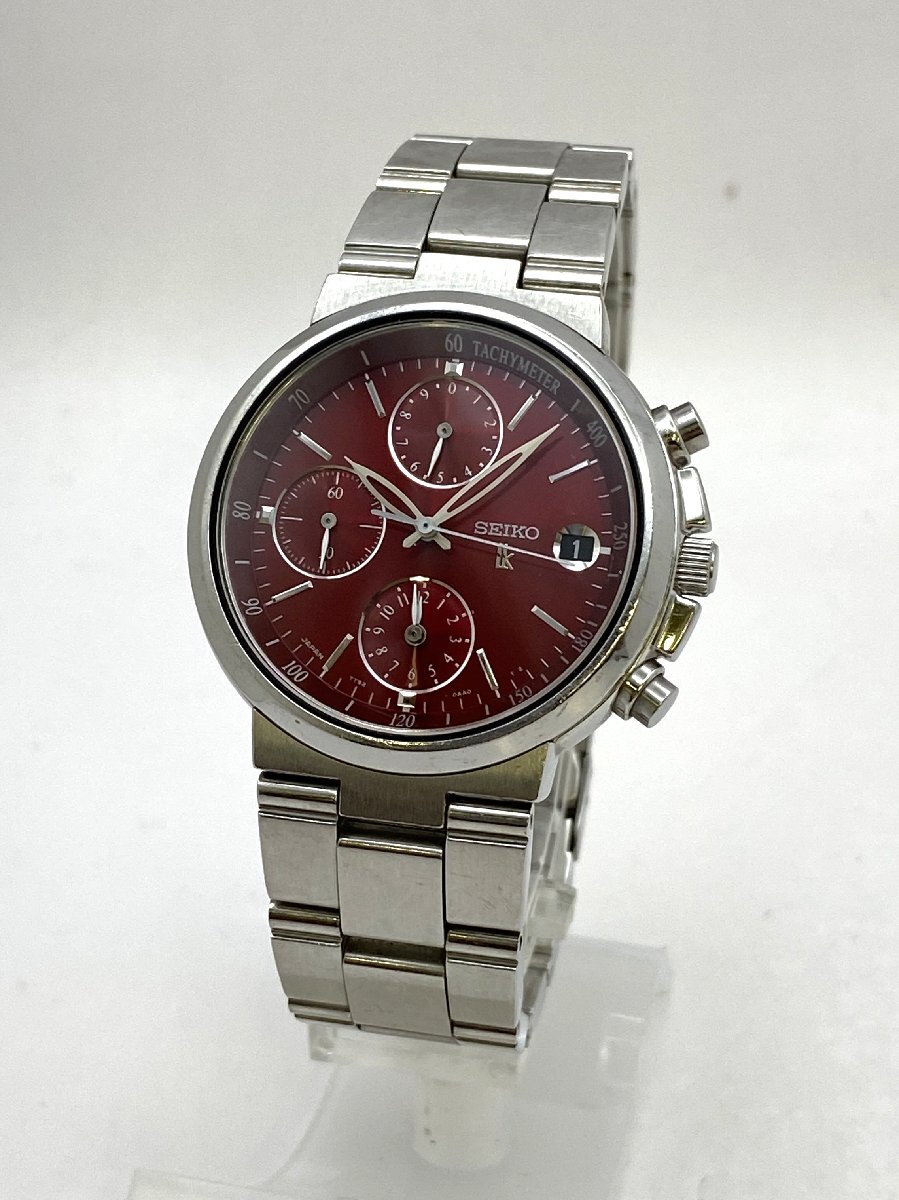 SEIKO/セイコー/LUKIA/LK/ルキア/クロノグラフ/7T92-0AA0/デイト/レッド文字盤/ラウンド/純正ベルト/クォーツ/メンズ腕時計/ジャンク/H005