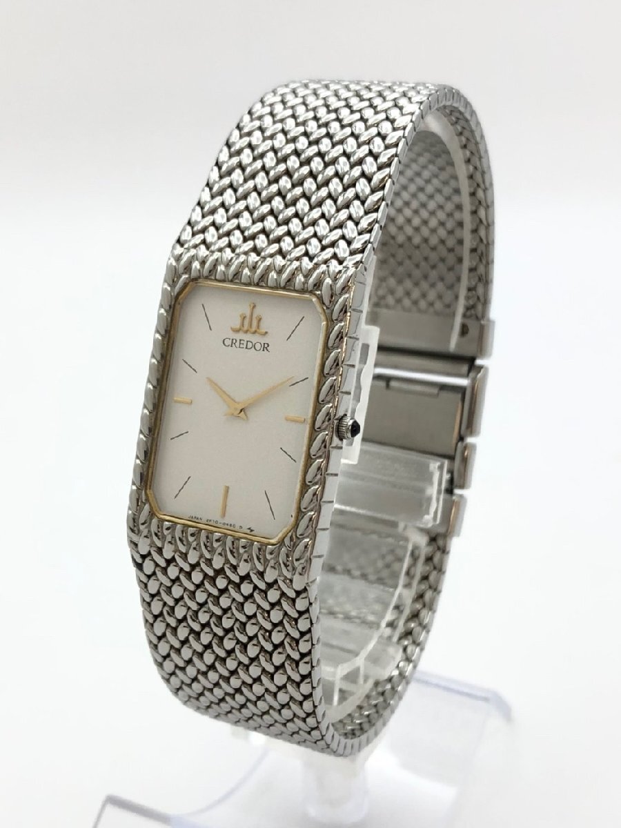 1円～/SEIKO/セイコー/CREDOR/クレドール/2F70-5330/2針/ホワイト文字盤/スクエア/純正ベルト/クォーツ/レディース腕時計/ジャンク/S017