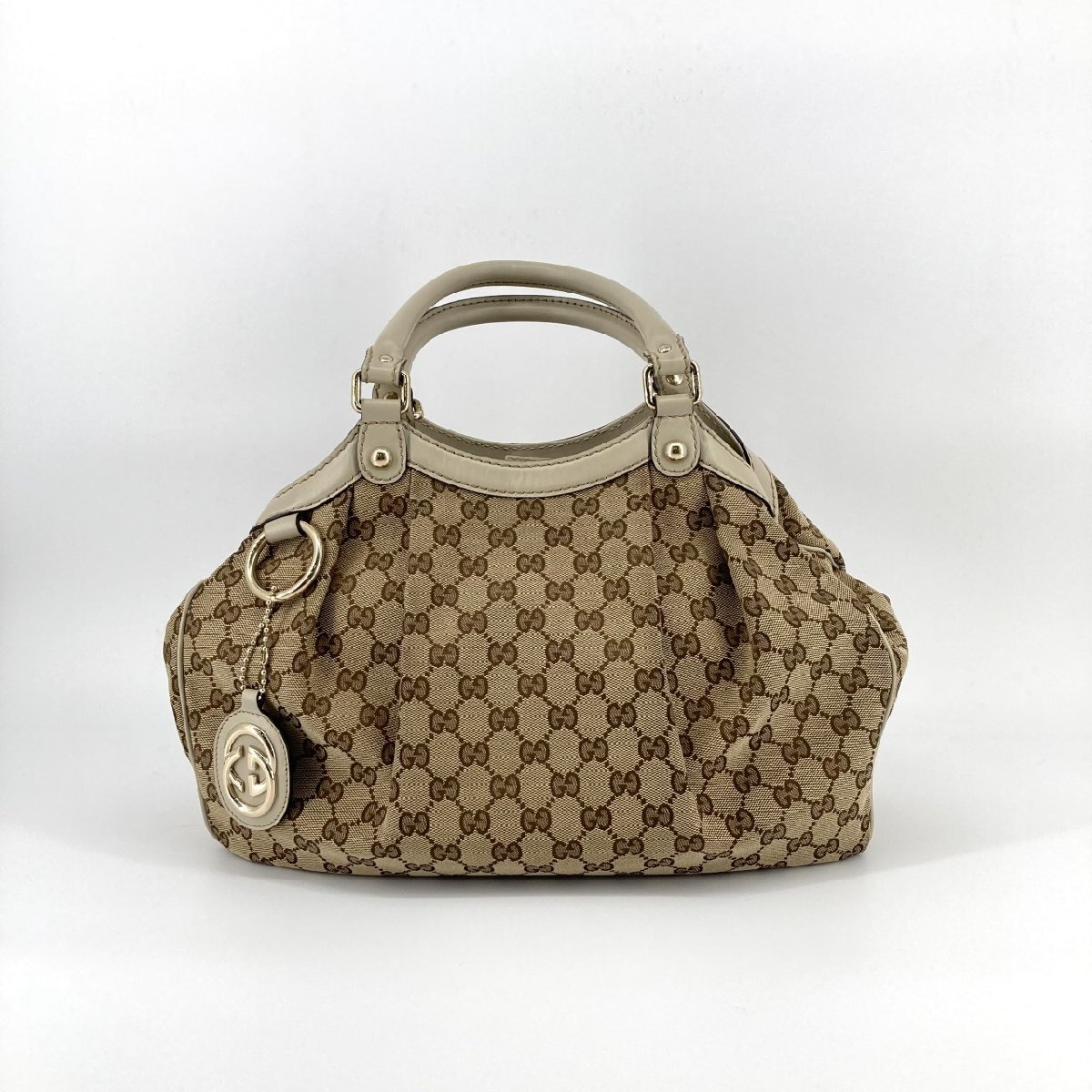 GUCCI スーキー キャンバス 211944 ハンドバッグ ベージュ