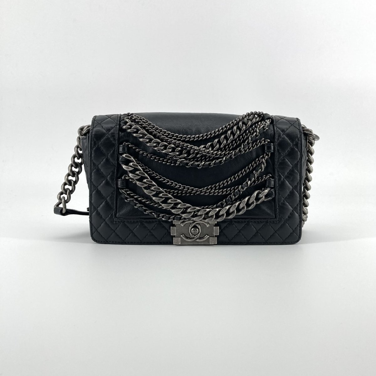 CHANEL アンシェネ ボーイ ショルダーバッグ ブラック
