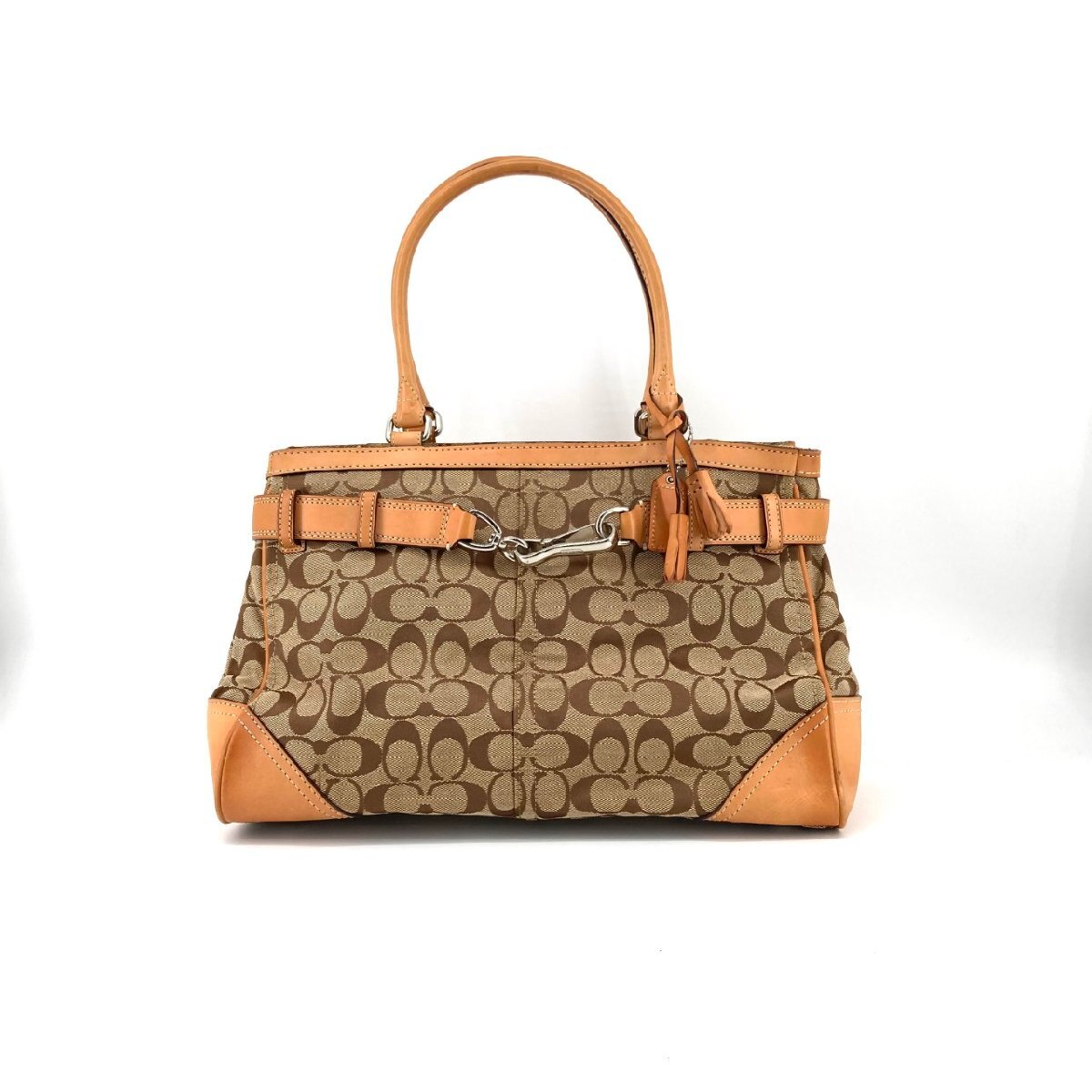 COACH ハンプトンズ キャリーオール F08K07 ハンドバッグ ブラウン