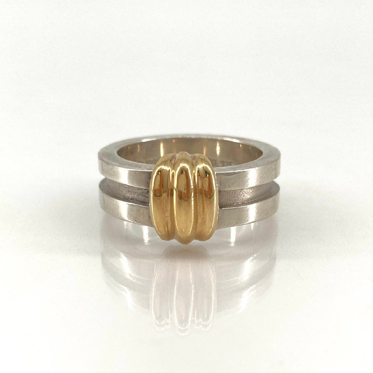 TIFFANY&amp;Co. グルーブド ウィズ Ag925/750 リング・指輪 シルバー