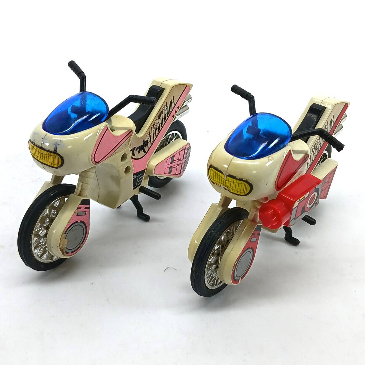 【一部難有】 当時物 超新星フラッシュマン フラッシュホーク 2台セット レッドフラッシュ ピンクフラッシュ 戦隊 おもちゃ