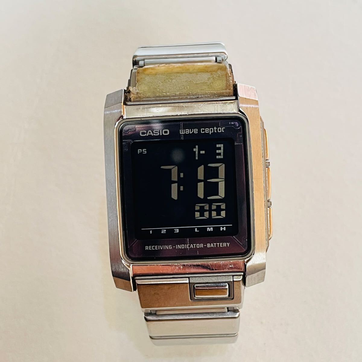 】 実働 CASIO I-RANGE IRW-100 カシオ アイレンジ スクエア タフソーラー デジタル シルバー メンズ 腕時計 ウォッチ 稼動品Th362848