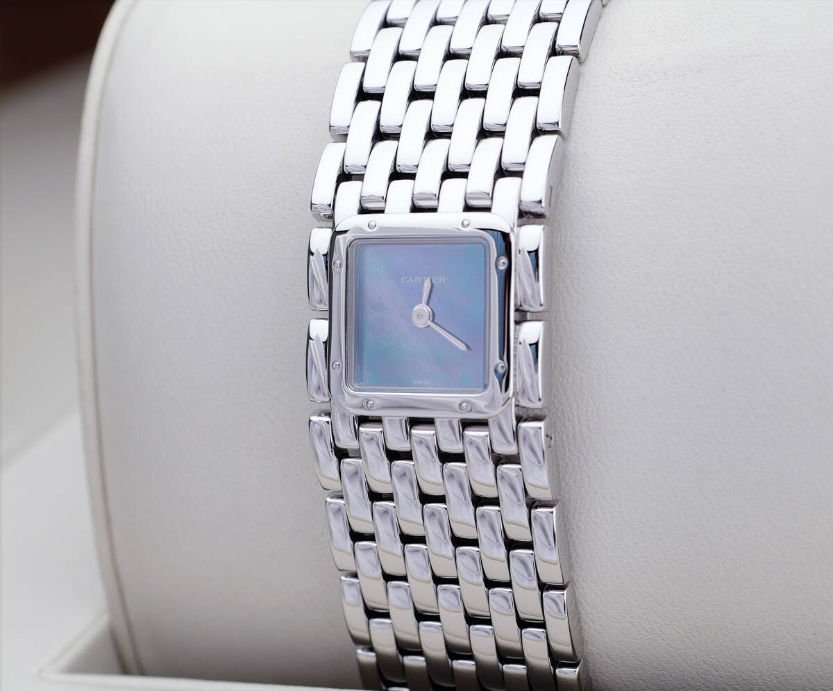 美品 カルティエ パンテール リュバン ブルーシェル SM Cartier 