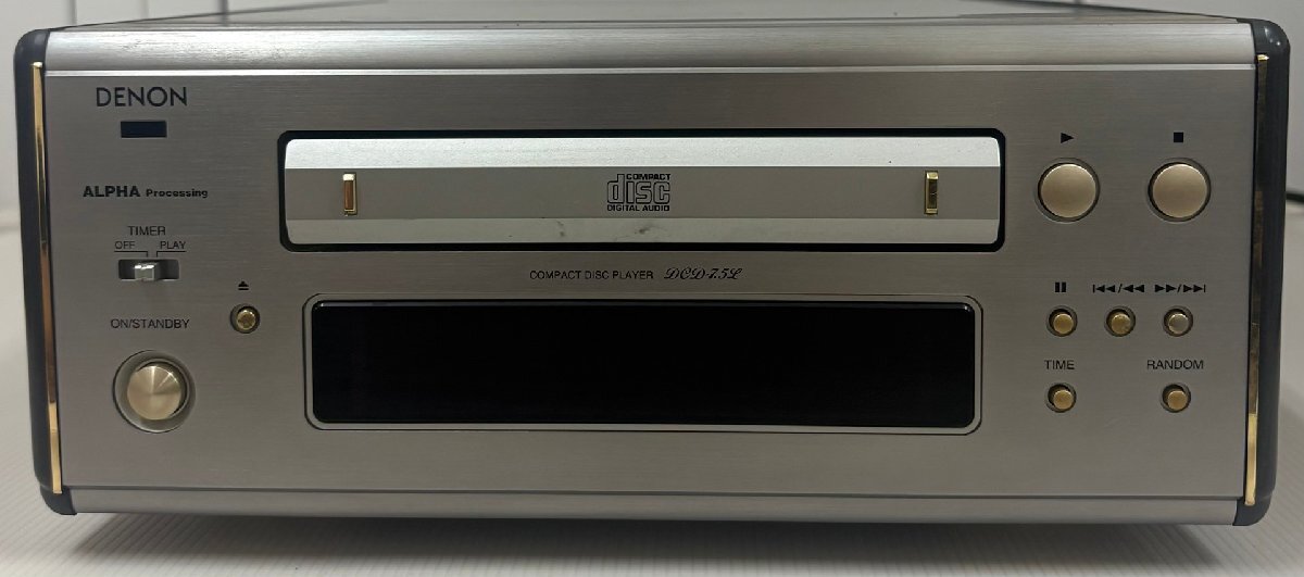 【中古品】DENON DCD-7.5L CDプレーヤー デノン CDデッキ 音響機器 オーディオ機器 ALPHA Processing　通電確認済み