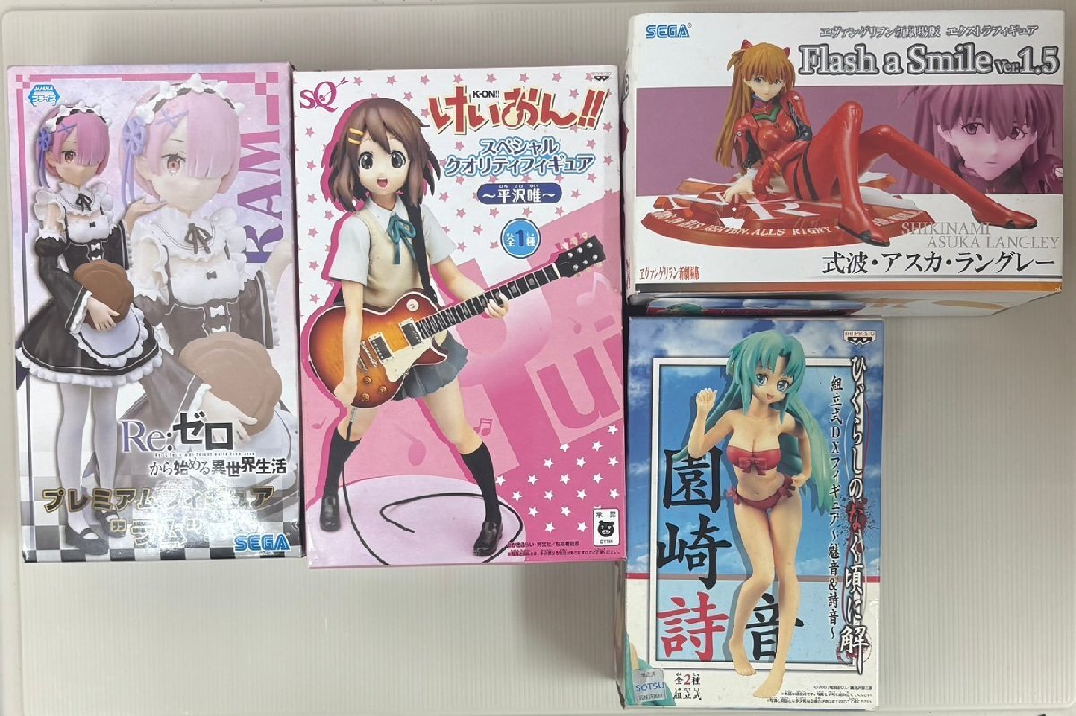 【未開封】けいおん！　新世紀エヴァンゲリオン　RE:ゼロから始める異世界生活　ひぐらしのなく頃に解　フィギュア　4点セット