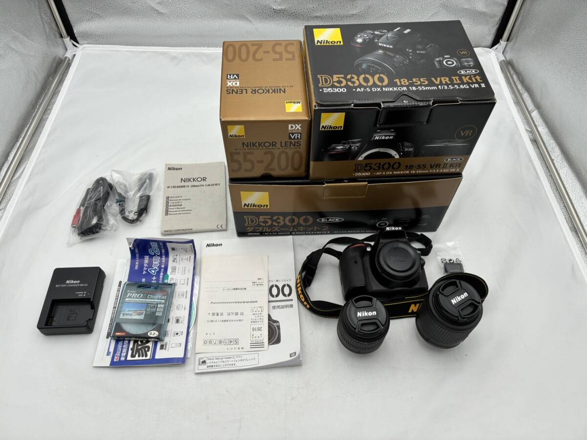 NIKON D5300 ダブルズームキット2 ボディ レンズ 18-55mm 3.5-5.6 / 55-200ｍｍ 4-5.6 デジタル 一眼レフ カメラ ニコン ♯2919