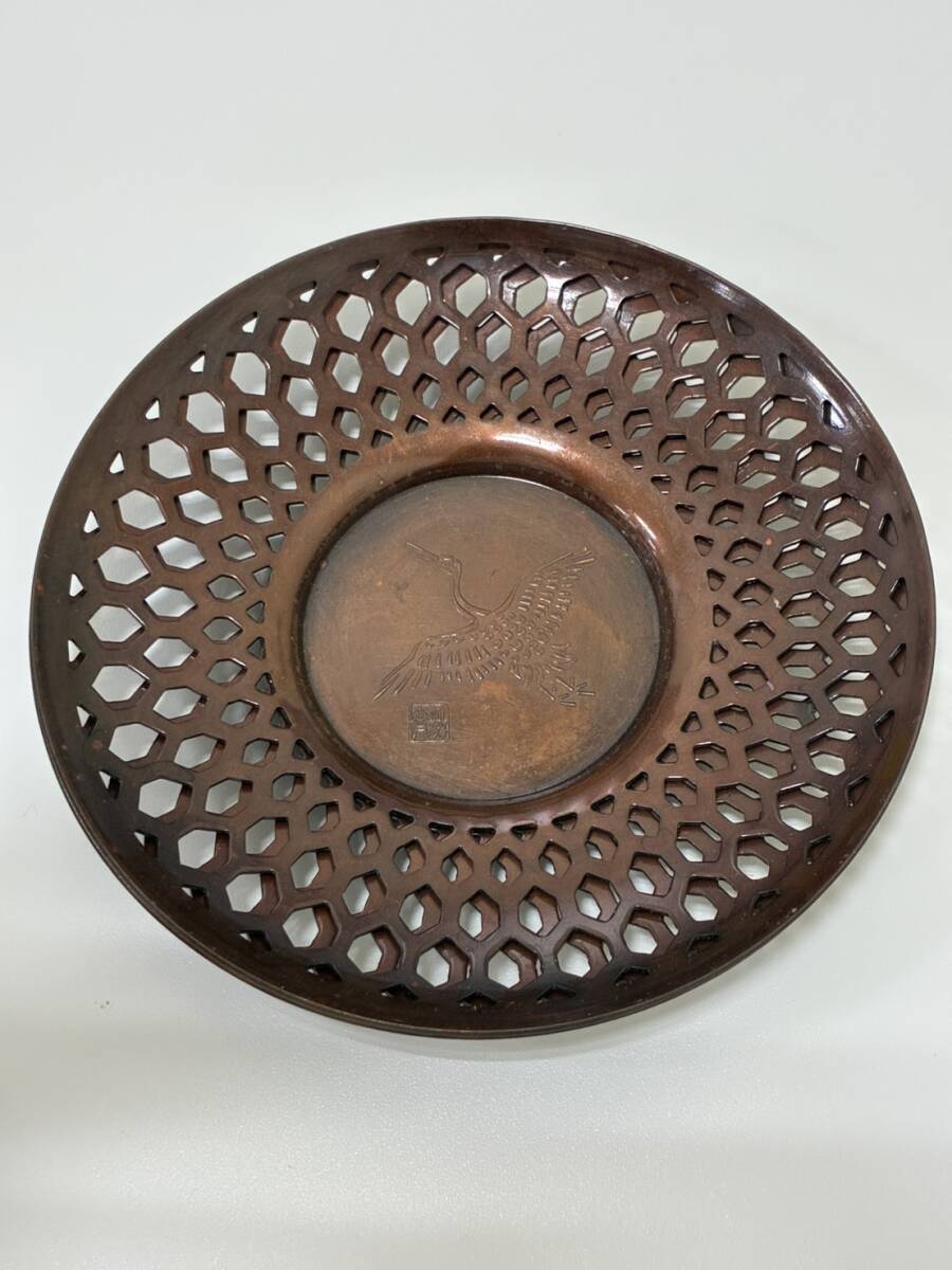 茶托 純銅製 銅製 茶道具 5客 レトロ 茶器 ♯2811-3