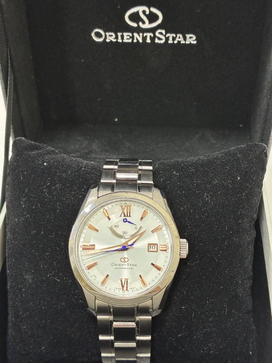 ORIENT STAR AF06-C0-B 自動巻き パワーリザーブ デイト 腕時計 メンズ 裏スケ 稼働品 元箱 オリエントスター ♯2994