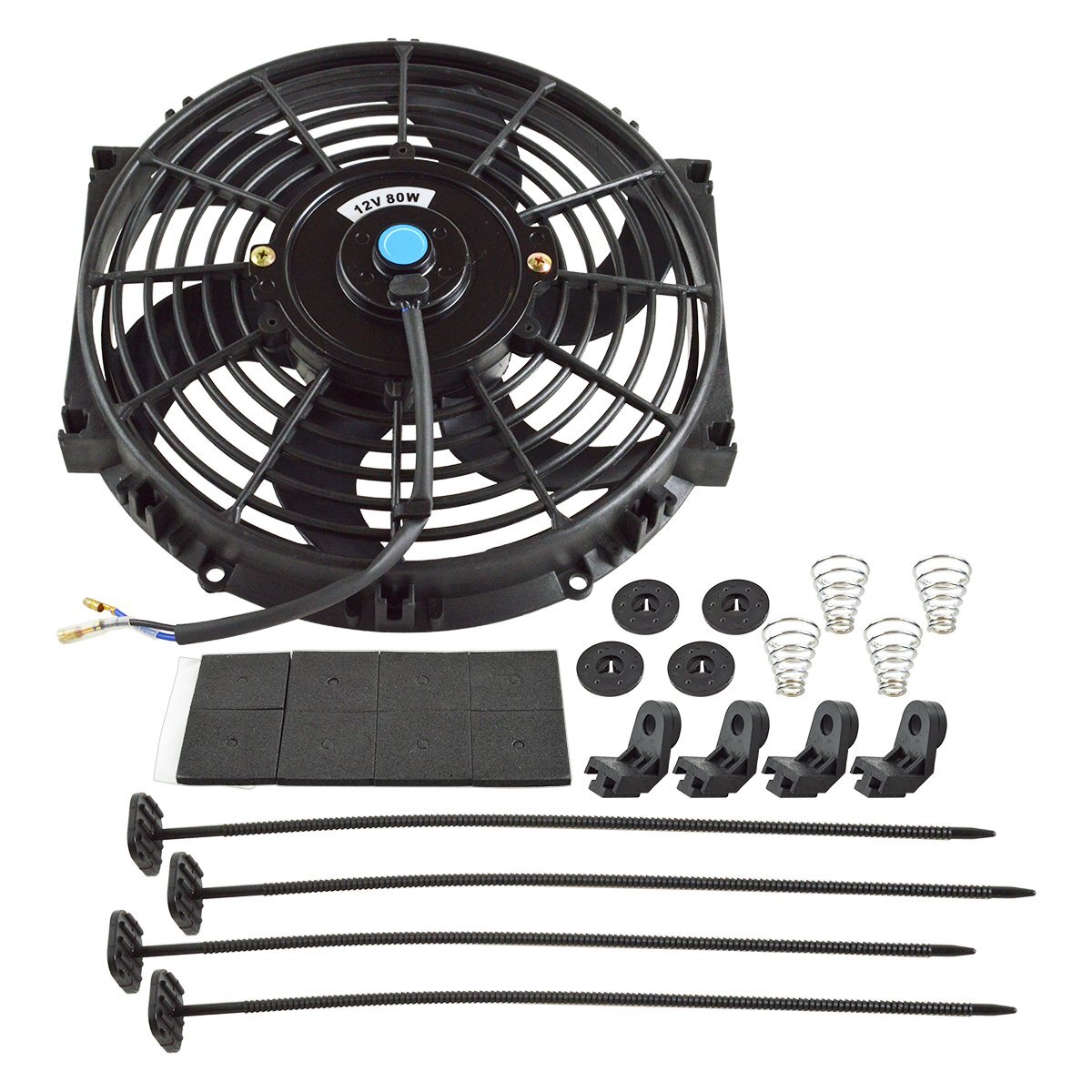 汎用 12v 80W 外径29cm 10インチ ラジエーター 電動 冷却 薄型 ファン ジムニー シルビア シビック ビート プル式 ラジエター