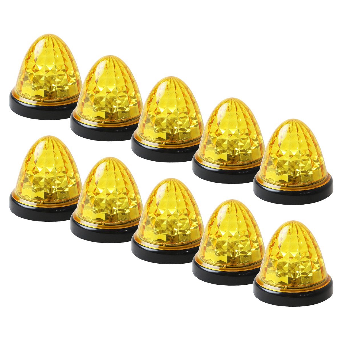 『10個 24V』『黄色/イエロー』16 LED サイドマーカー 山型 黄色レンズ マーカー ランプ トラック トレーラー 車幅灯 路肩灯
