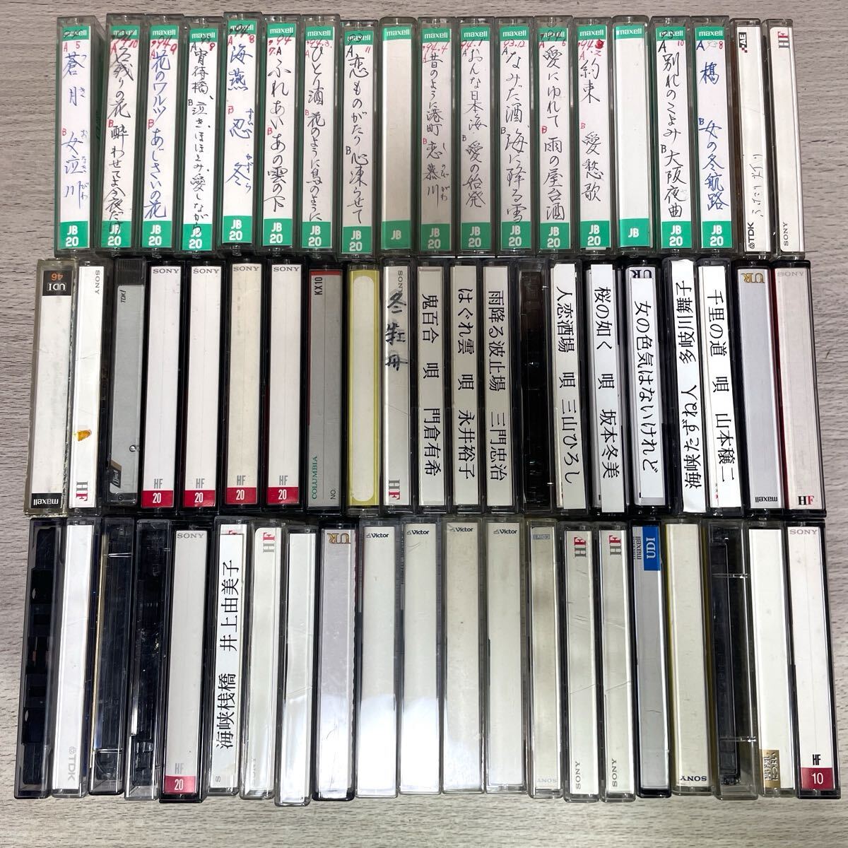未チェック 中古品 カセット テープ 61本 まとめ売り SONY maxell NORMAL position ノーマル 10分 20分 HF UR JB 他 録音済み