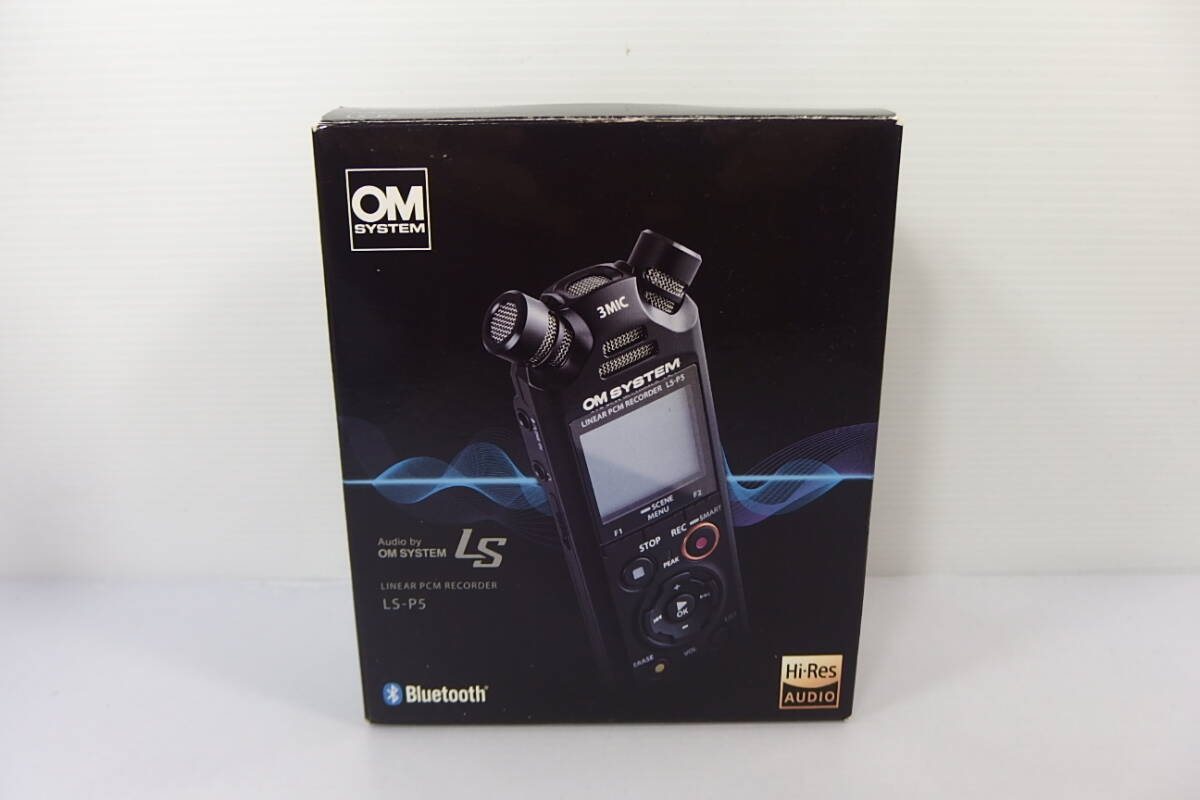 ◆未使用 OLYMPUS(オリンパス) OM SYSTEM 最上位 16GB ハイレゾ リニアPCMICレコーダー LS-P5 ブラック メモリーオーディオ microSD BT
