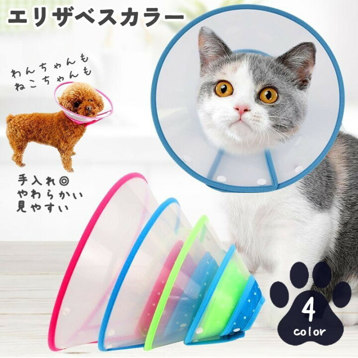 ペットグッズ　Mサイズ　首回り20〜25cm　エリザベスカラー　グリーン　未使用品