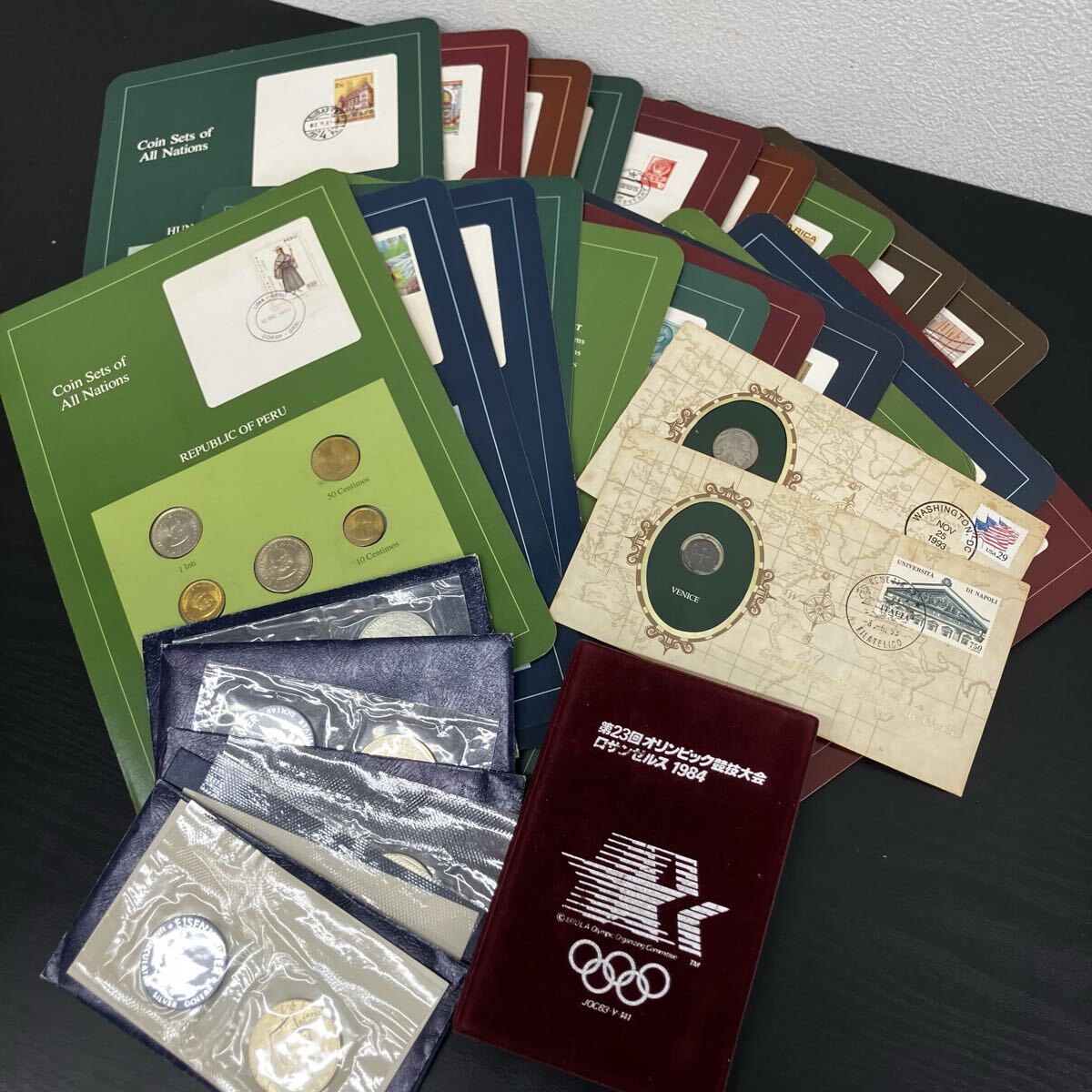 【1円スタート！】Coin Sets of All Nations 世界のコインセット 記念 海外銭 コレクション アンティーク オリンピック ロサンゼルス1984