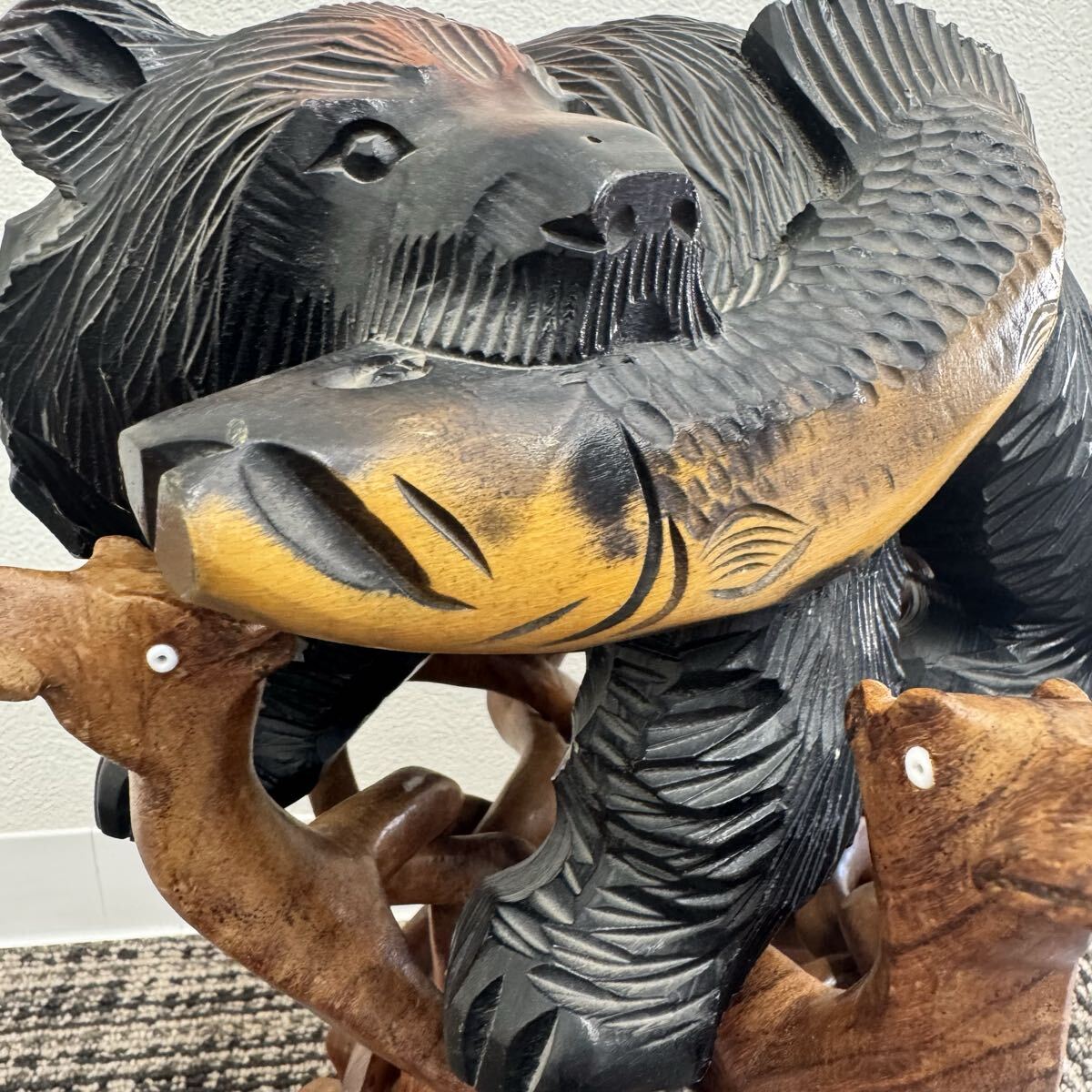 木彫り熊 ラクダ花瓶台 彫刻 インテリア オブジェ 置物 まとめ出品 合計2点
