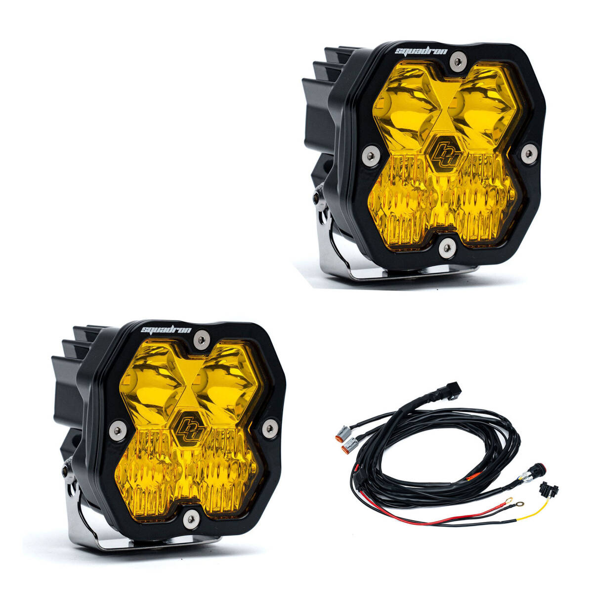 Baja Designs スクワドロン 2.0 スポーツ LED AUXライト ペア アンバー ドライビングコンボ 55-7813-2
