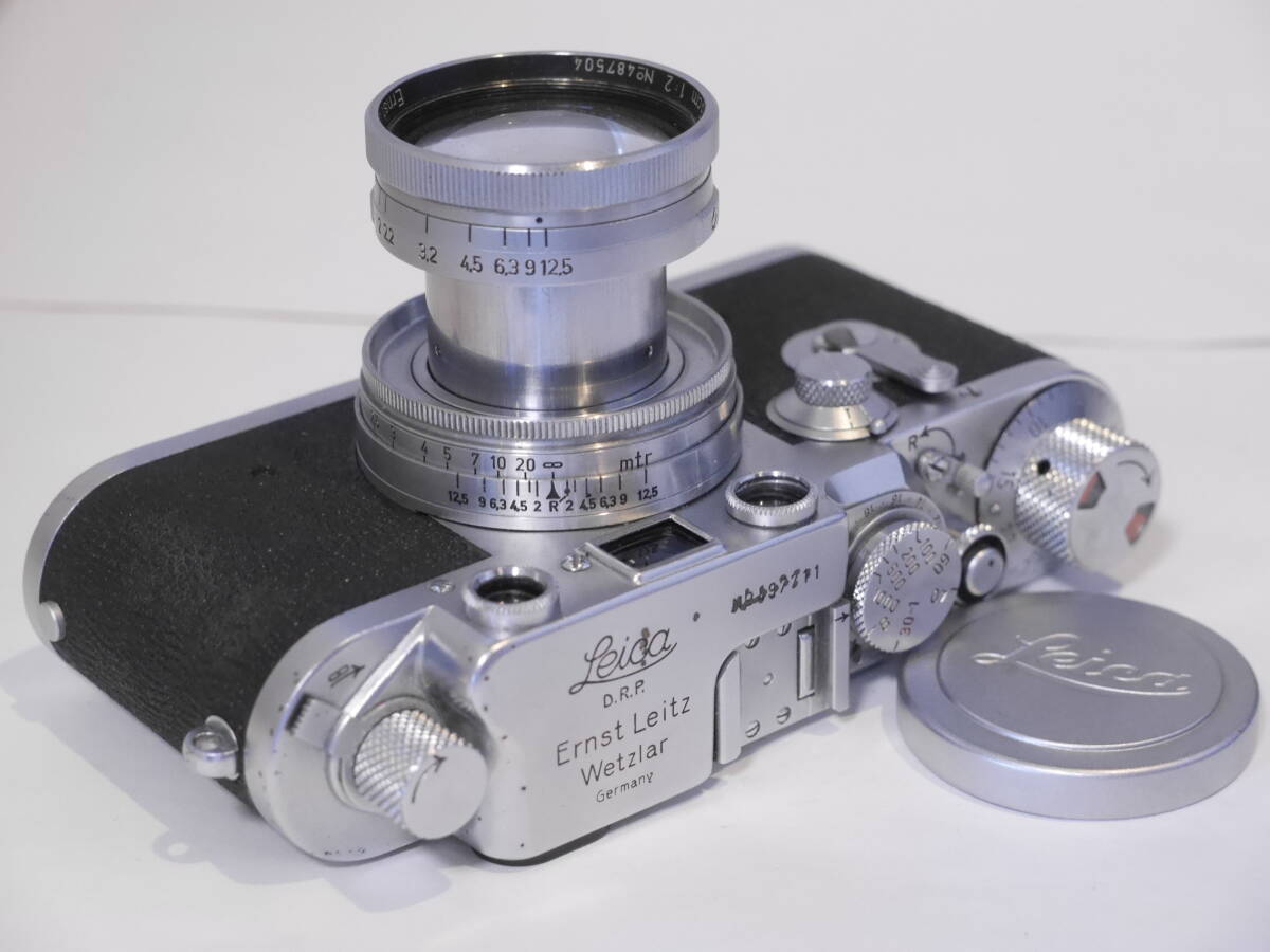 Leica IIIf ブラックダイアル セルフ付 シャークスキンボディ No497XX番 (ⅢC改) & ズミタール 5cm F2付 4875XX番 