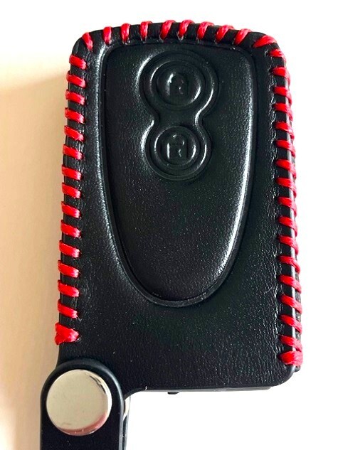 牛革収まるフィット ココア スマートキーケース ムーヴ タント 黒色縫い糸赤 ココア キーケース ムーヴ キーケース タント キーケース 1