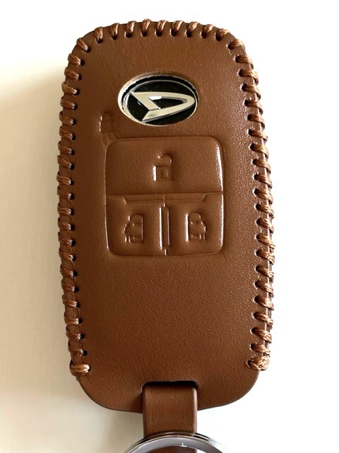 牛革ジャストフィット 新型タント スマートキーケース キャンバス ブラウン色 キャンバス キーケース アトレー キーケース タント 1