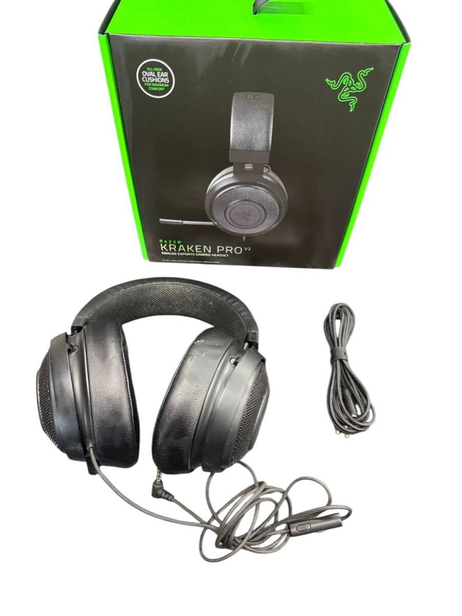 Razer レイザー ゲーミングヘッドセット 動作未確認 KRAKEN PRO V2 USB Black ヘッドホン #oo #107555