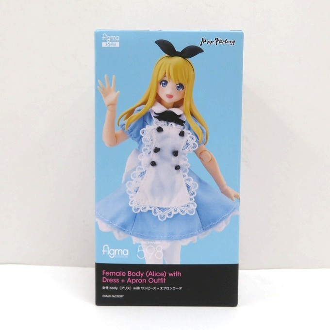 064K234★【中古 美品】figma 598 Styles 女性body(Alice/アリス)with Dress+Apron Outfit(ワンピース+エプロンコーデ) フィギュア