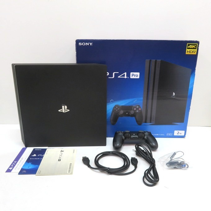 059K245★【中古品】【動作品】 PlayStation4 Pro PS4 本体 2TB CUH-7200C ジェットブラック 【コントローラー・ケーブル付属】