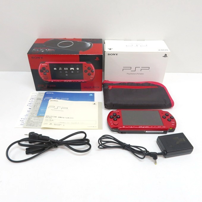 060K250★【中古品】SONY/ソニー PSP-3000本体 バリューパック レッド/ブラック PSPJ-30026