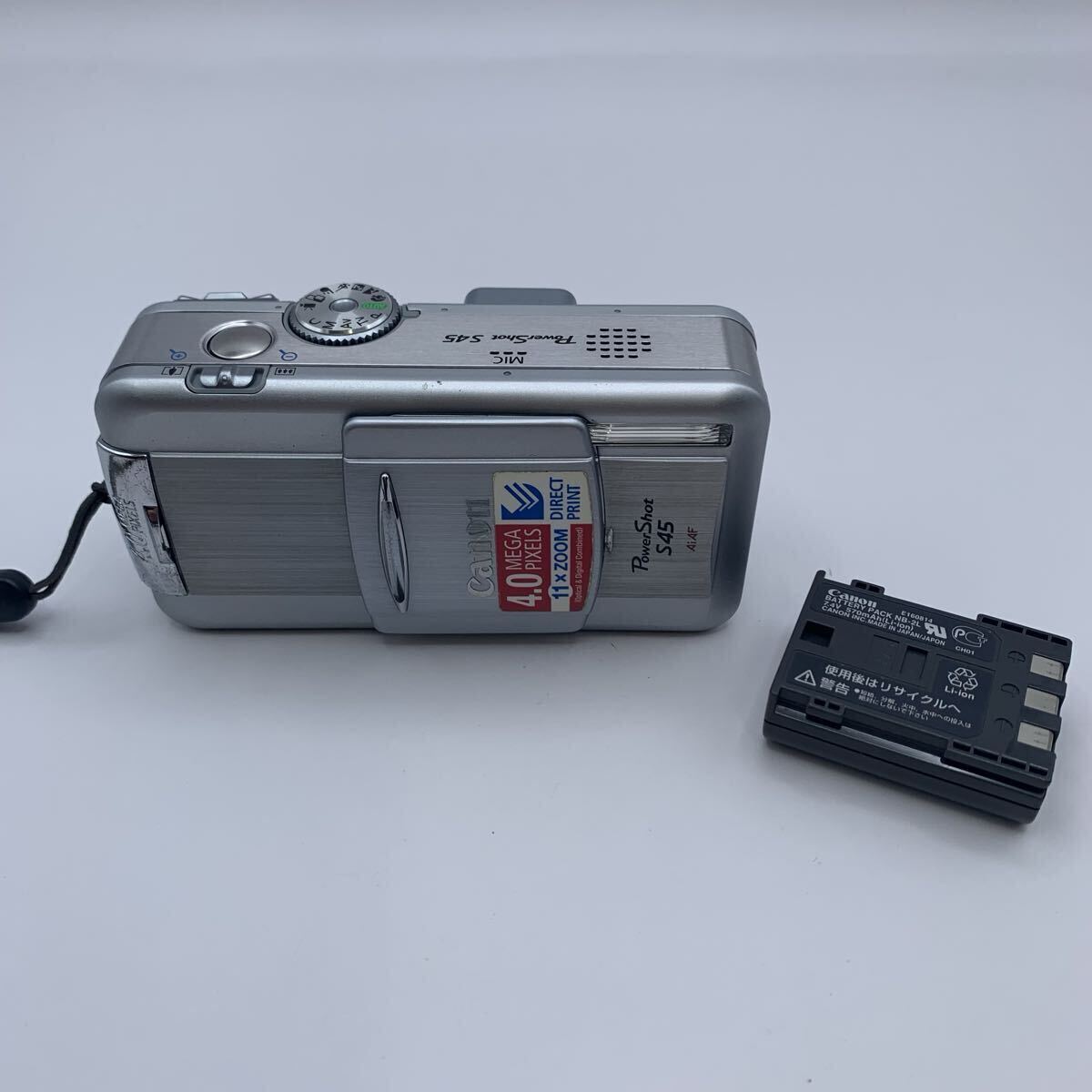 zc11 Canon PowerShot S45 シルバー 4.0 MEGA PIXELS 光学3倍 キャノン コンデジ SIセンサー スライド式 バッテリー付き 現状品 動作未確認