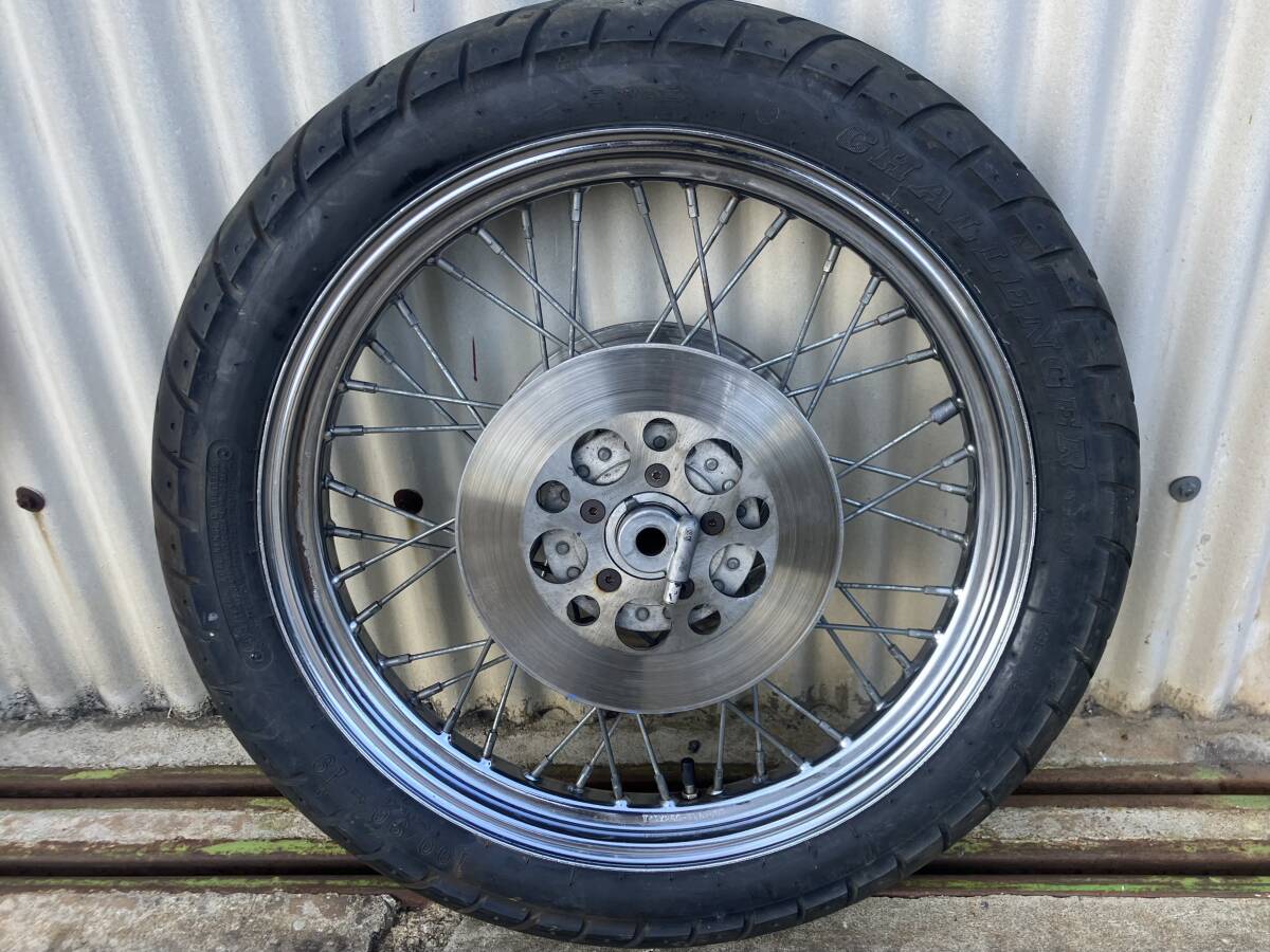 純正 19インチ スポークホイール 純正ローター メータードライブ付き ダブルディスク ショベル アイアン FX FXS XLCH XLH