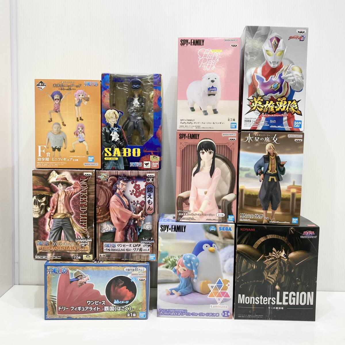 【ジャンク】開封品未検品 ジャンル混在 フィギュア 11点セット まとめ売り プライズ景品多め ワンピース SPY×FAMILYほか 箱傷み 1円～