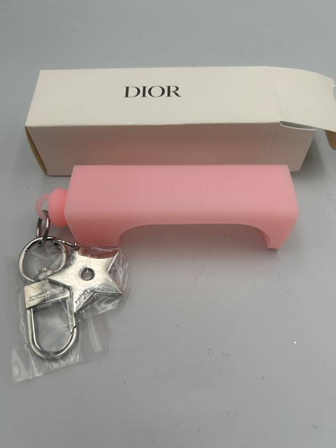 ■H115285:Dior ディオール 3点おまとめセット キーリング ポーチ2個 ミニ香水 口紅など 箱破れ 潰れあり 中古 