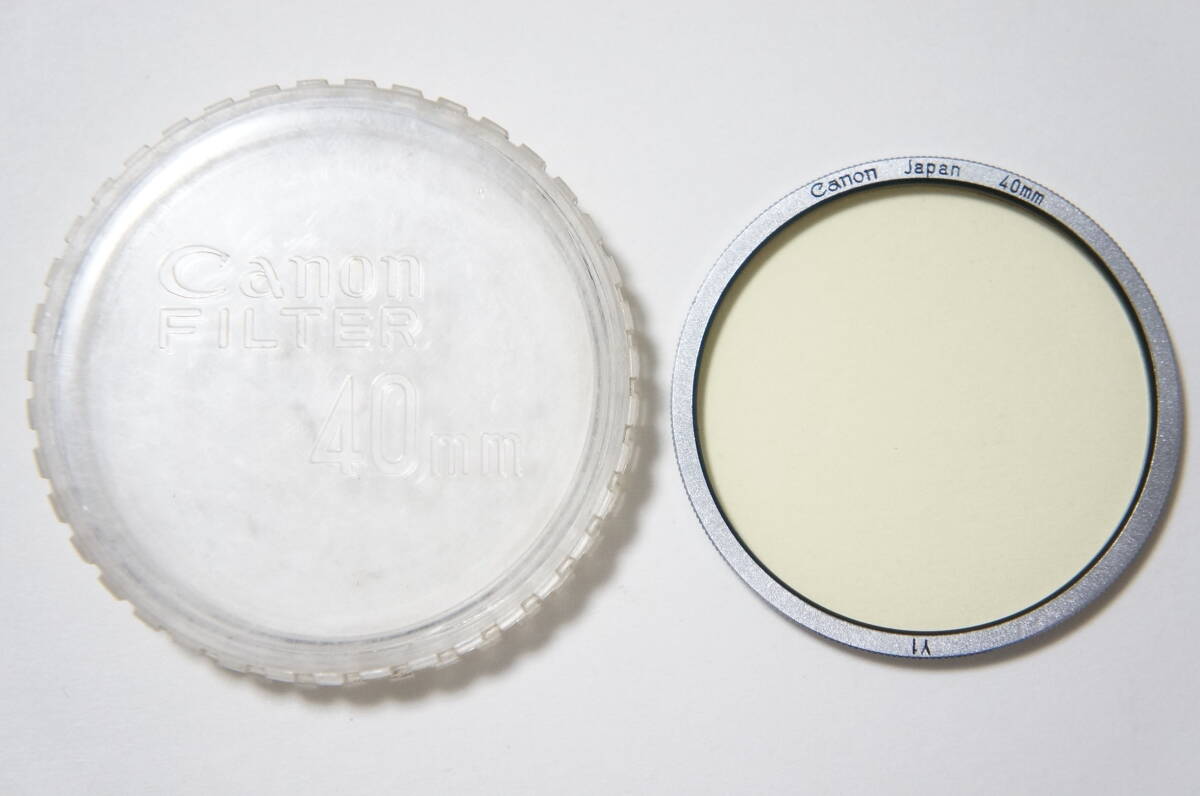 ★美品★[40mm] Canon Y1 銀枠カラーフィルター Lマウント50/1.8等用 プラケース付 [F5241]