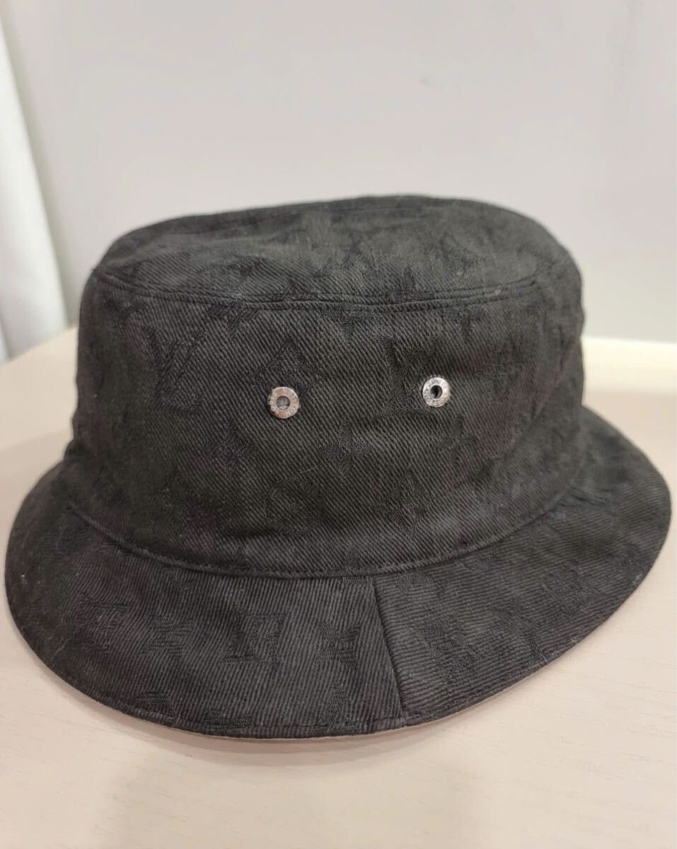 K37 [開始価格 1円] LOUIS VUITTON ルイ・ヴィトン モノグラム バケットハット ブラックM76208