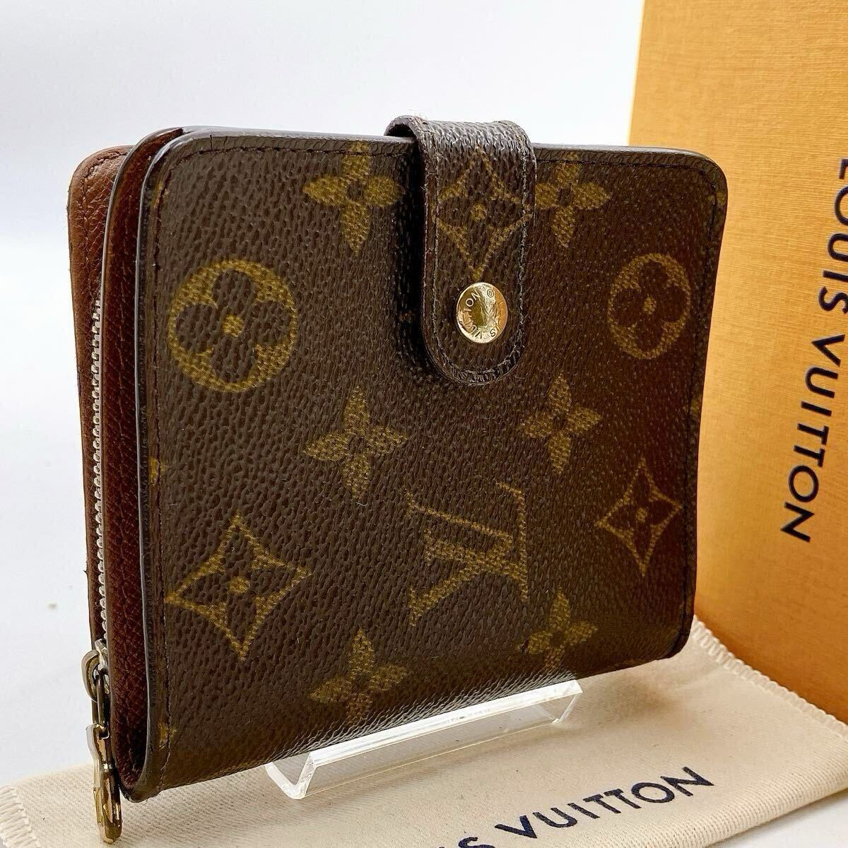【ほぼ極美品】LOUIS VUITTON ルイヴィトン　モノグラム　コンパクトジップ　二つ折り財布 ウォレット　ユニセックス　ユニセックス　502