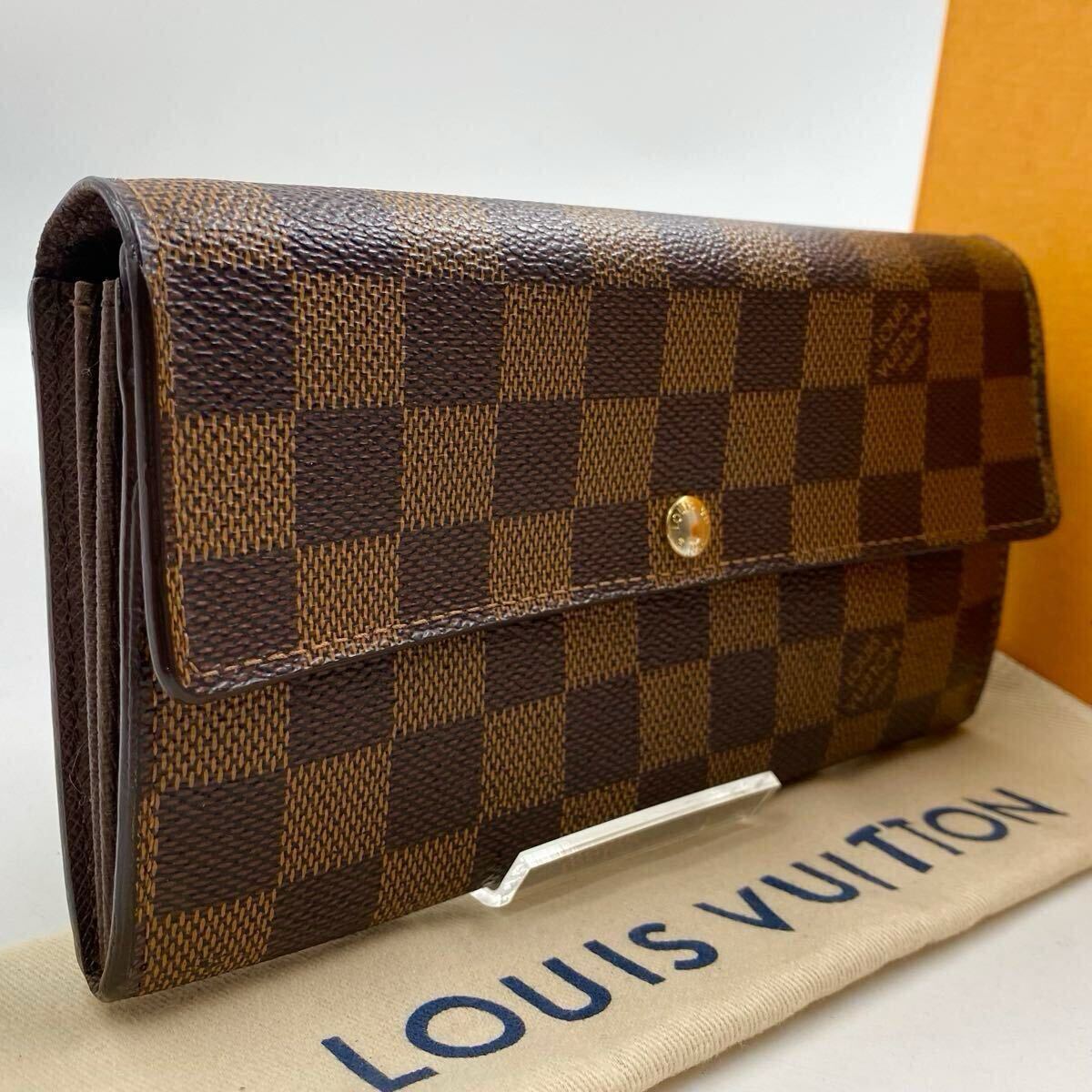 【ほぼ極美品】LOUIS VUITTON ルイ　ヴィトン ポルトフォイユ　サラ　ダミエ　長財布 カード入れ　二つ折り財布　ユニセックス　496