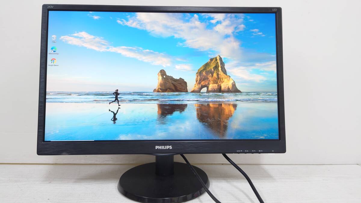 【美品】PHILIPS フィリップス 243V5QHABA/11 243V5Q 23.6型 液晶モニタ フルHD (1920x1080) D-Sub/DVI/HDMI 動作品