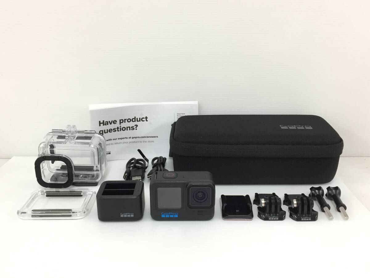 〇【良品】GoPro ゴープロ HERO10 Black アクションカメラ 保護ハウジング付属 動作品