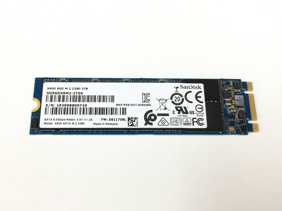 〇SanDisk X600 SSD M.2 2280 2TB SDSSDX6M2-2T00 動作品