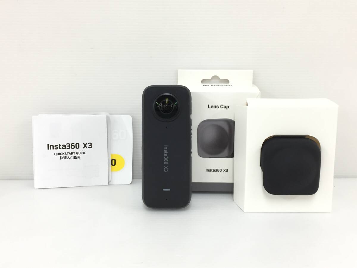 〇 Insta360 X3 アクションカメラ レンズキャップ付属 動作品 ジャンク扱い