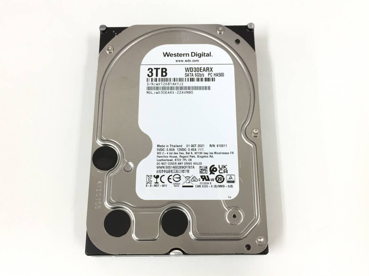 〇 Western Digital WD30EARX 3TB SATA 3.5インチ 消去済 ハードディスク 動作品
