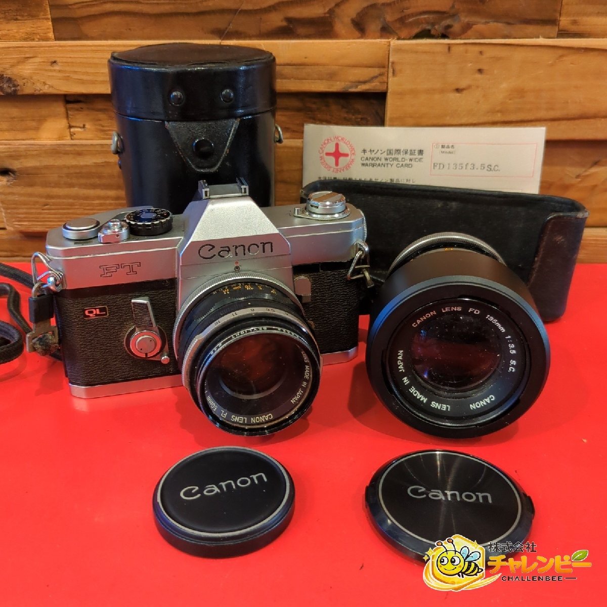 Canon　FT QL　FL 50mm 1:1.8　FD 135mm 1:3.5　レンズセット　一眼レフフィルムカメラ　現状品