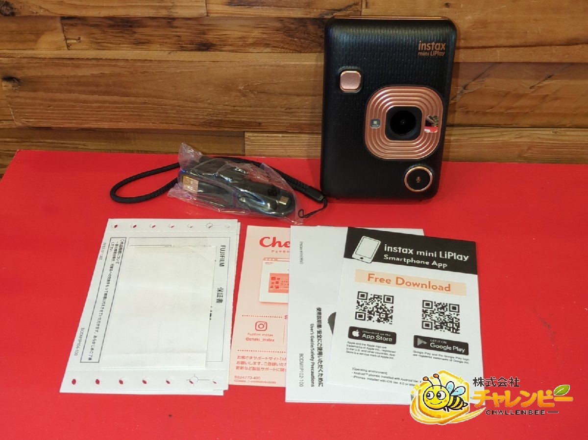 FUJIFILM　instax mini LiPlay チェキ ブラック　インスタントカメラ　元箱　USBケーブル　動作可
