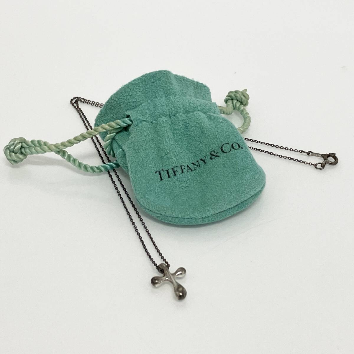 TIFFANY &CO ティファニー エルサペレッティ クロス ネックレス SV925 シルバー 銀 ブランド アクセサリー 中古 